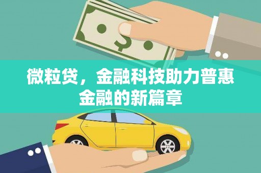 槐荫微粒贷，金融科技助力普惠金融的新篇章