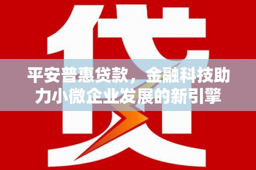 槐荫平安普惠贷款，金融科技助力小微企业发展的新引擎