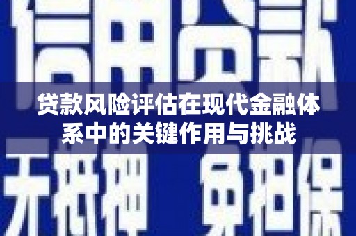 槐荫贷款风险评估在现代金融体系中的关键作用与挑战