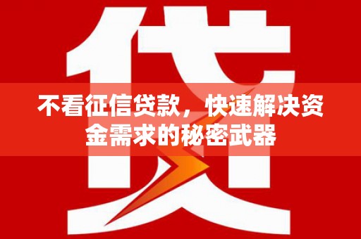 槐荫不看征信贷款，快速解决资金需求的秘密武器