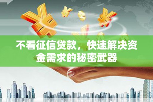 槐荫不看征信贷款，快速解决资金需求的秘密武器