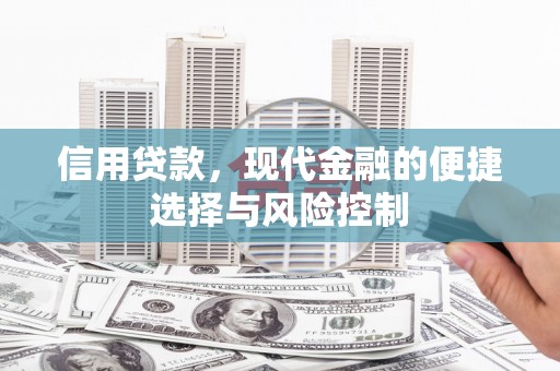 槐荫信用贷款，现代金融的便捷选择与风险控制