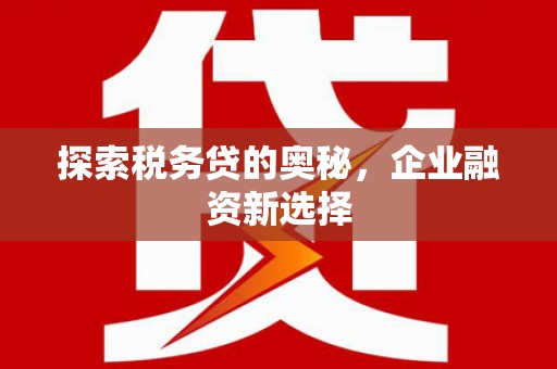 槐荫探索税务贷的奥秘，企业融资新选择