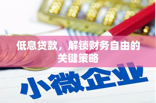 槐荫低息贷款，解锁财务自由的关键策略