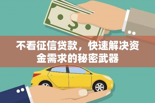 槐荫不看征信贷款，快速解决资金需求的秘密武器