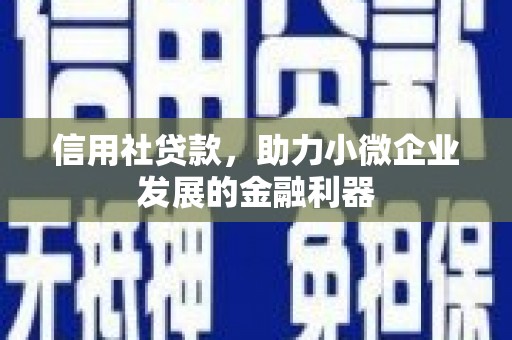 槐荫信用社贷款，助力小微企业发展的金融利器